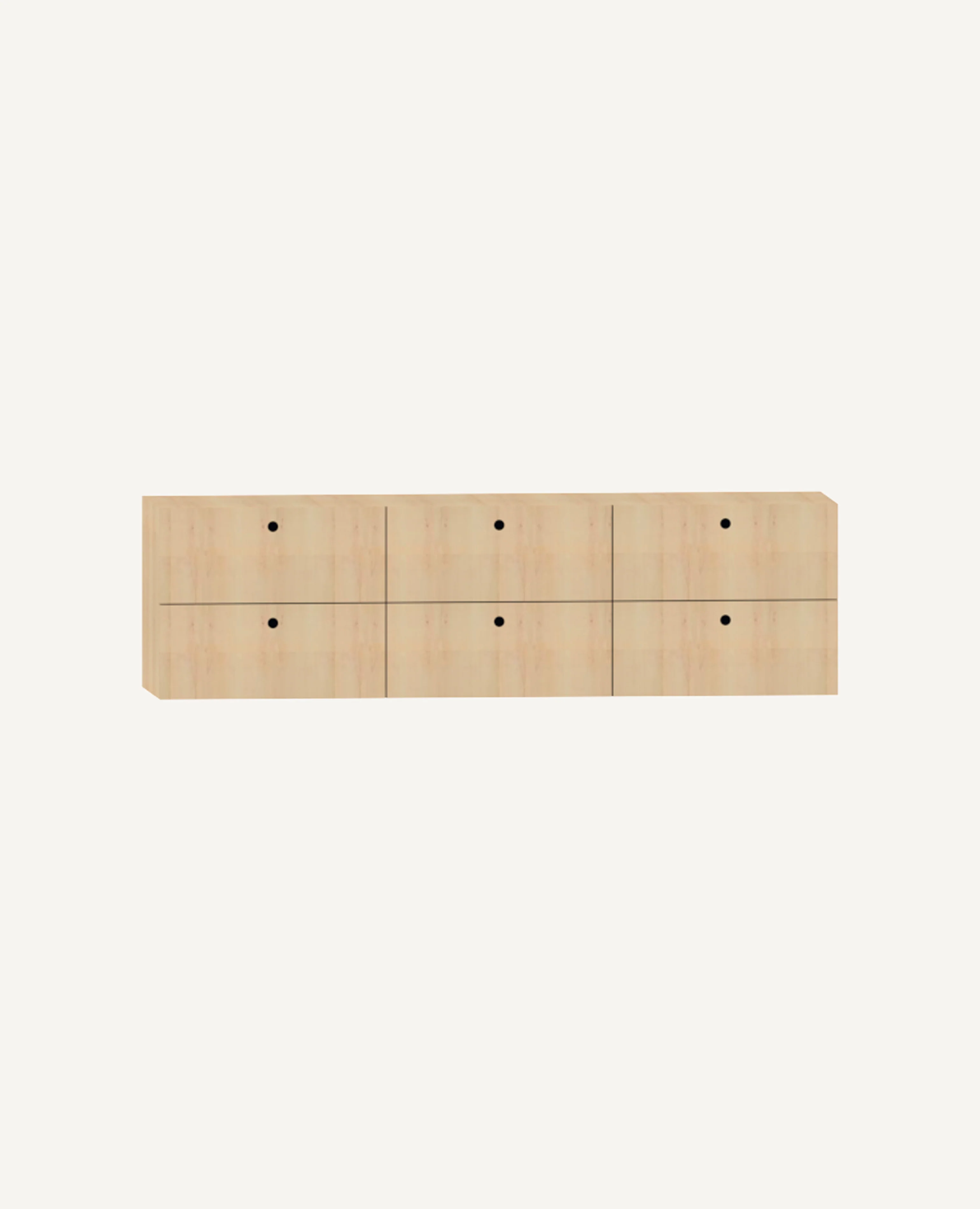 Dry Shelving Storage Drawers, 6 Drawers, 49.5" Width - 13.75" Depth