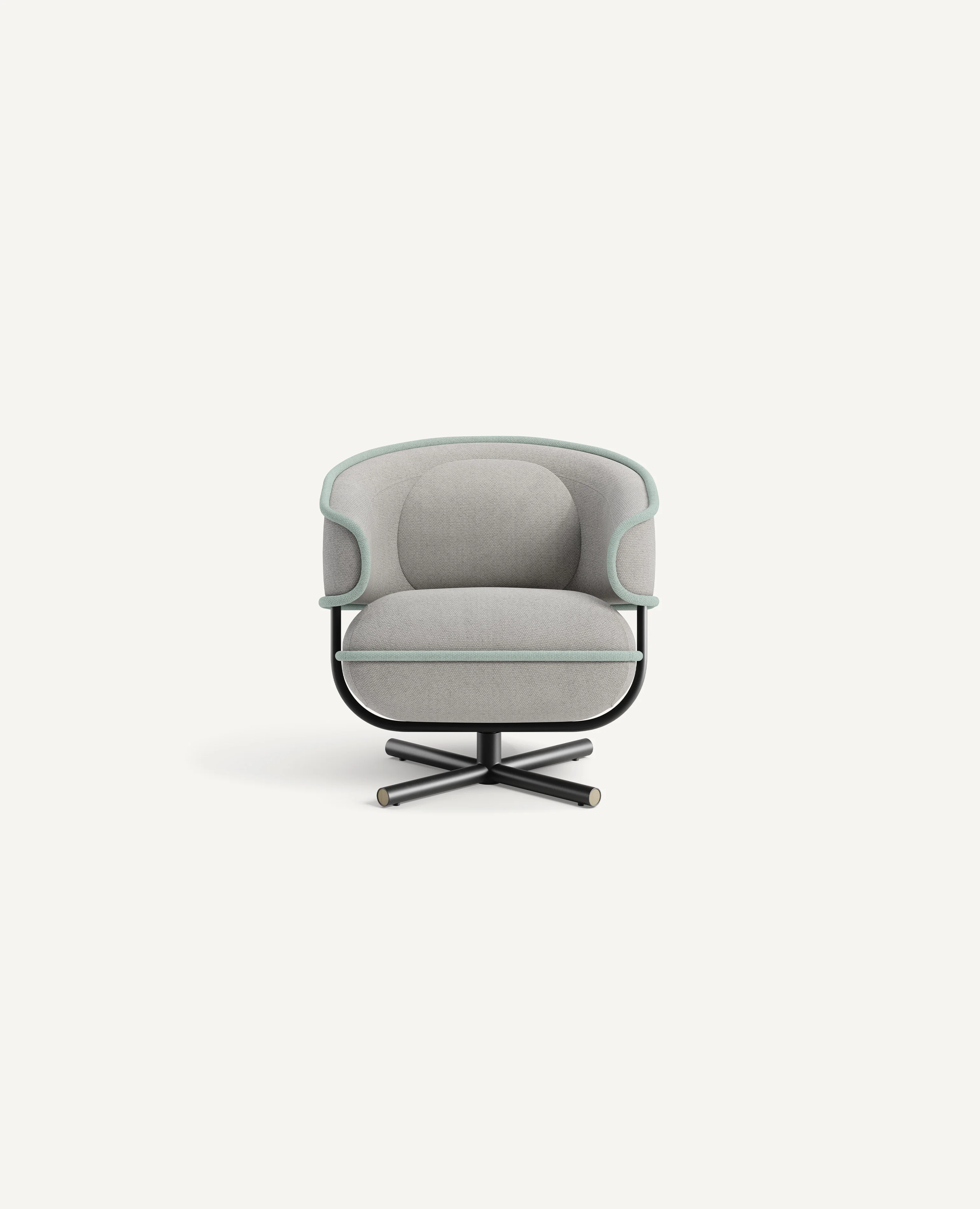 Flote Lounge Chair, Contrasting Welt Detail - Swivel Base with Auto Return