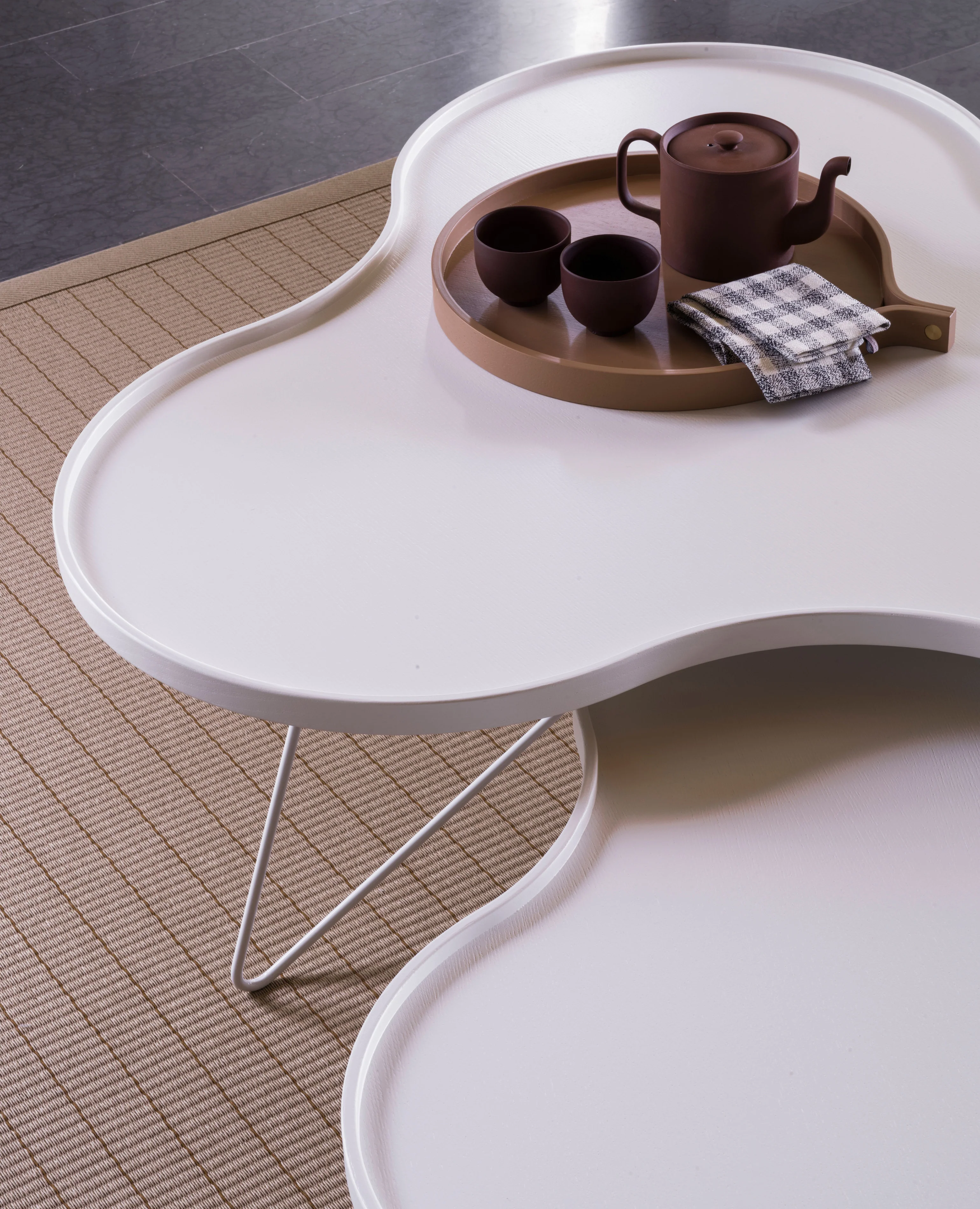 Flower Table, Large - White Lazur Ash Wood - Image 2