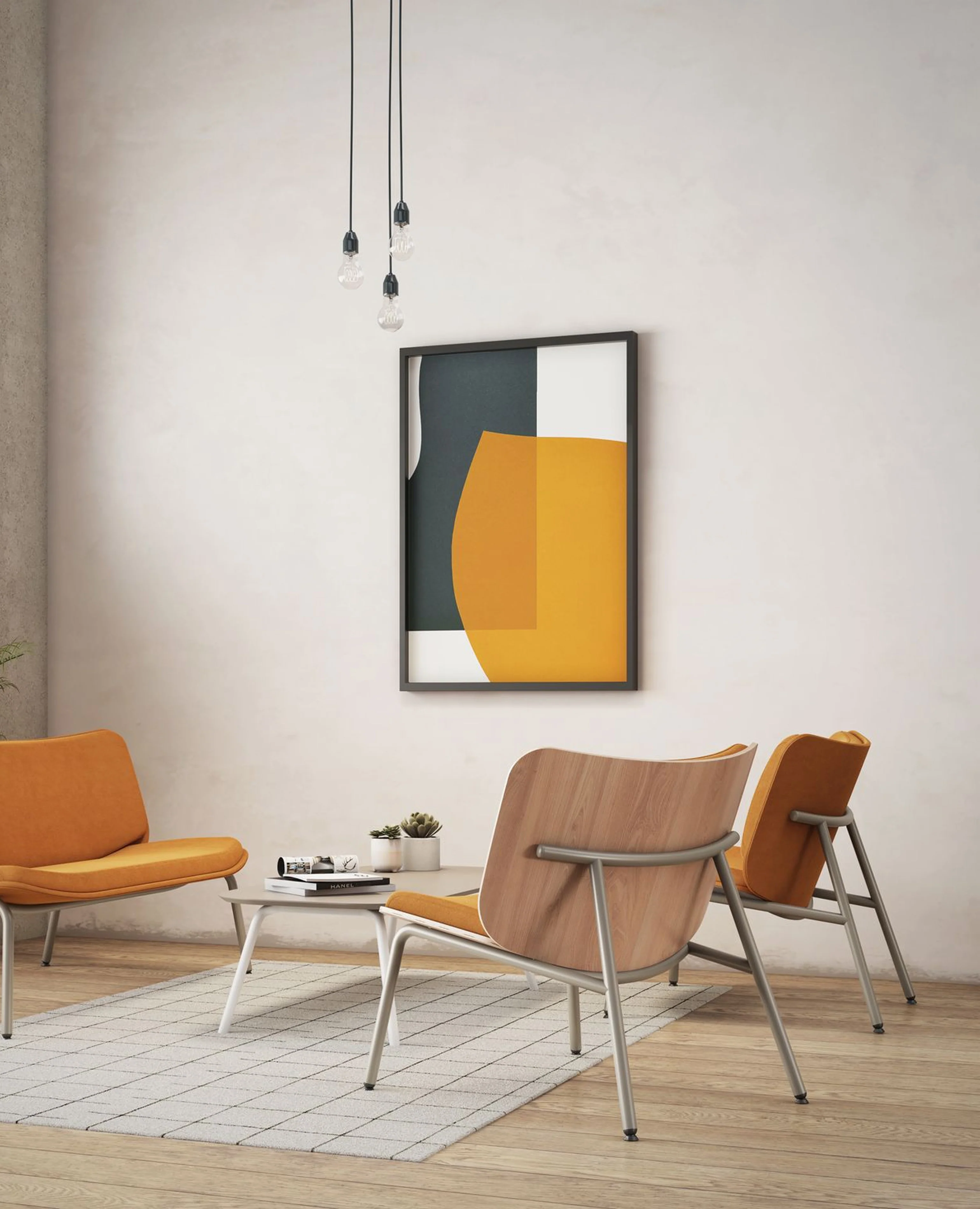 FourAll® Lounge Chair, Lowback, Upholstered Interior - Wood Shell - Image 2