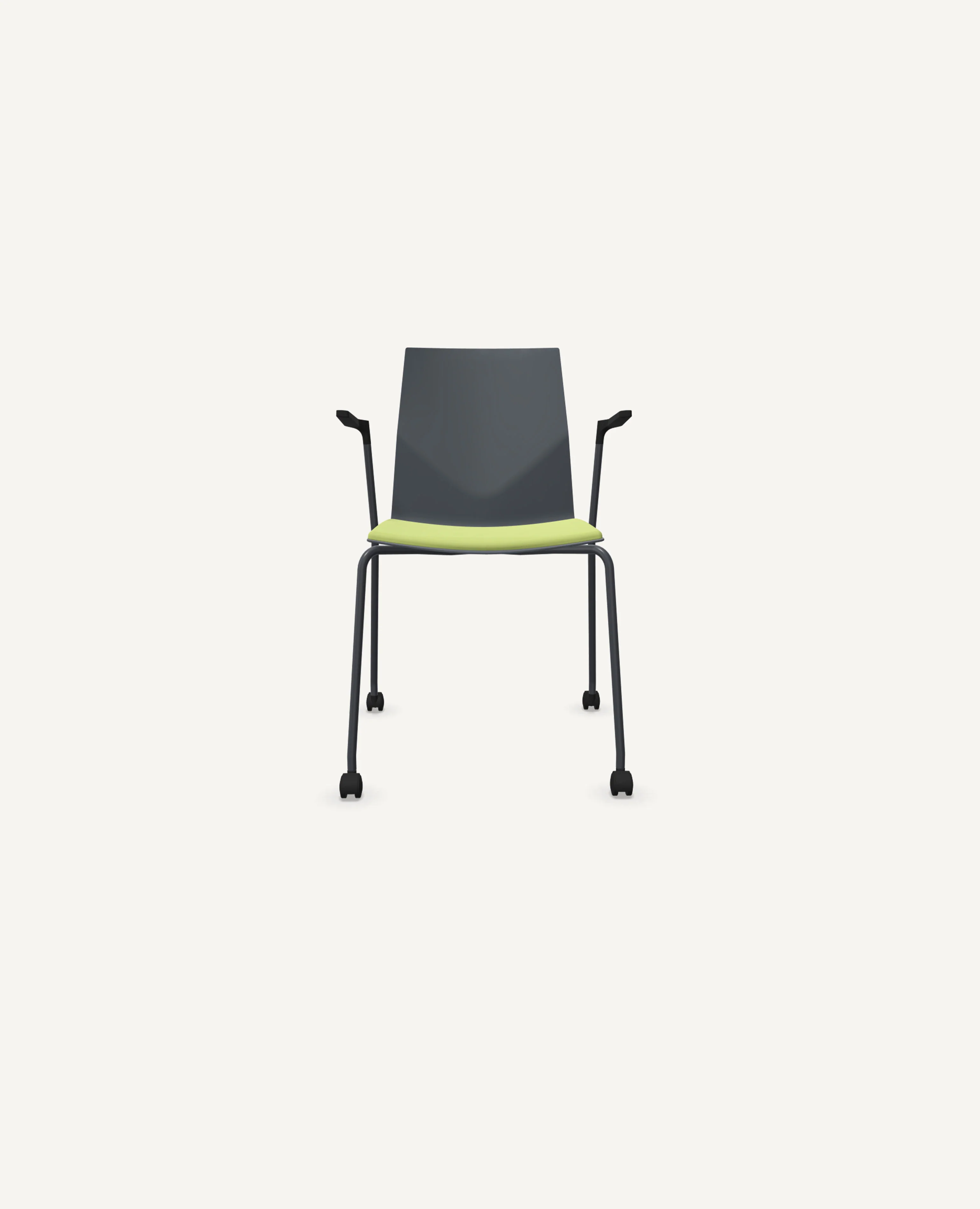 FourCast®2 Chair, 4 Leg Base with Casters, with Seat Pad - with Arms