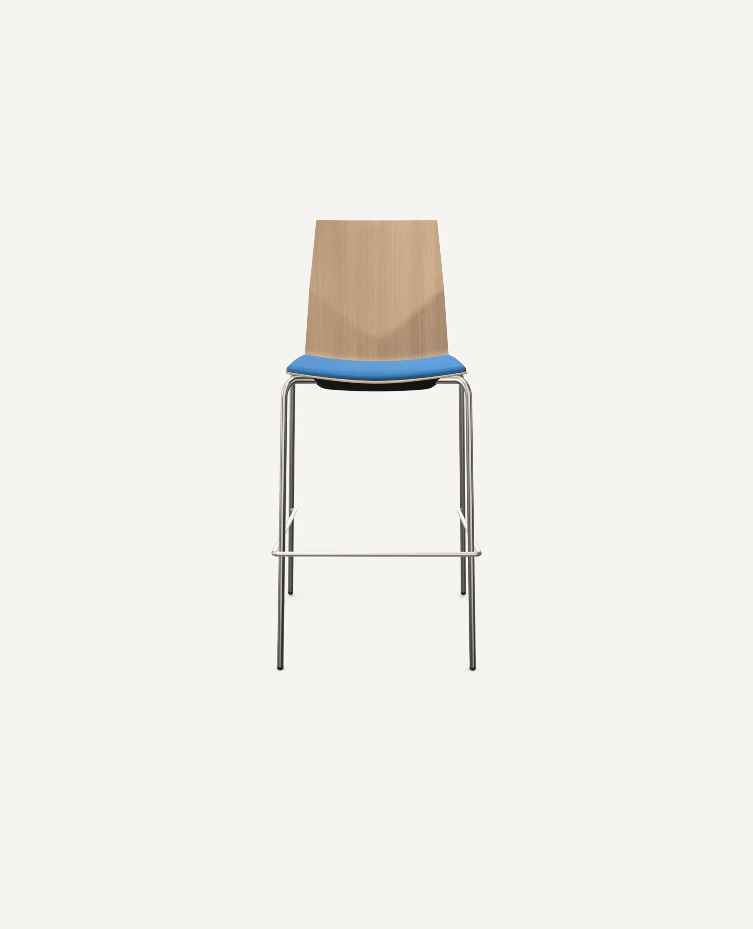 FourCast®2 Chair, Bar Height, Bentwood Shell, 4 Leg Base - with Seat Pad