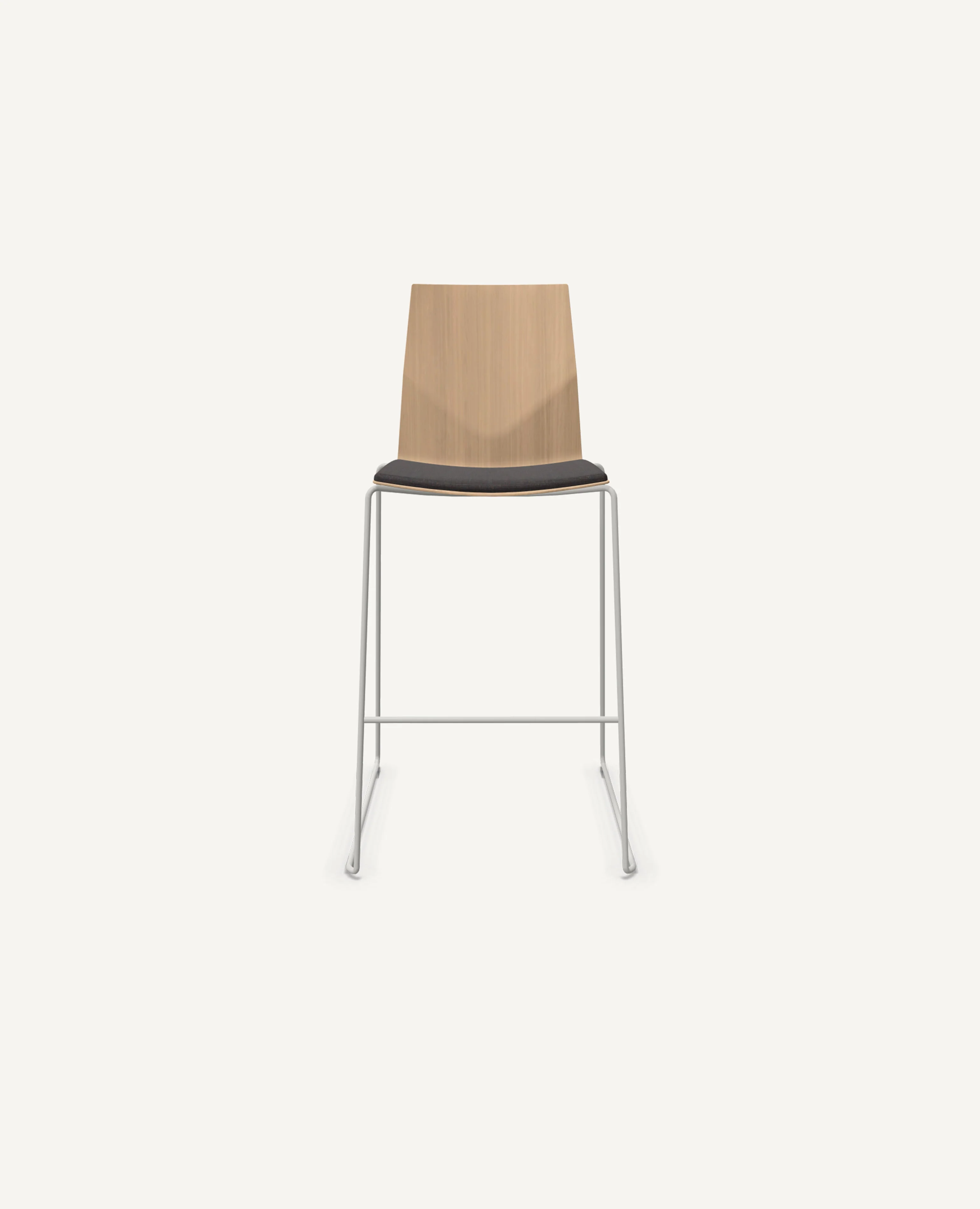 FourCast®2 Chair, Bar Height, Bentwood Shell, Sled Base - with Seat Pad