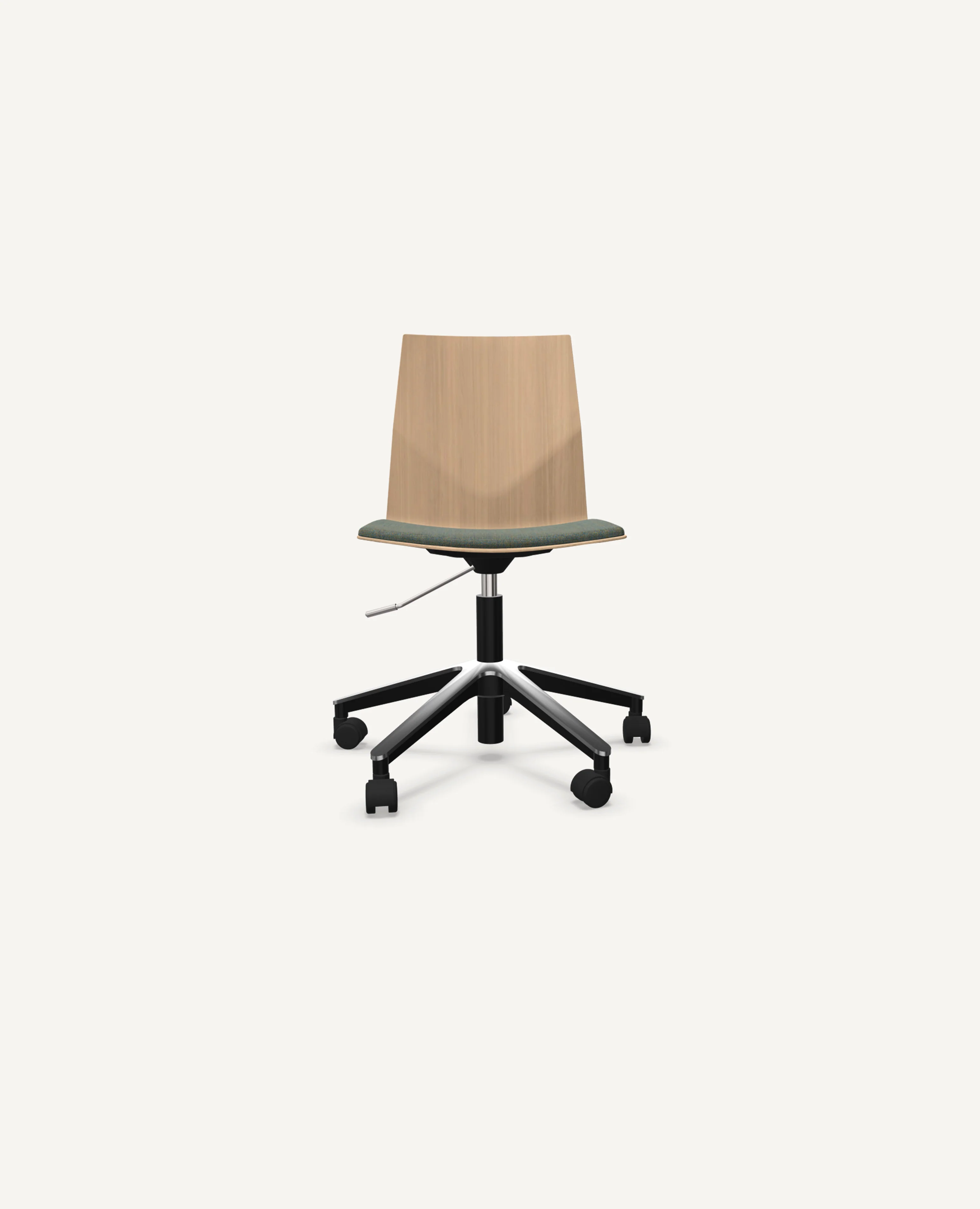 FourCast®2 Wheeler Chair, Bentwood Shell, Swivel Base - with Seat Pad