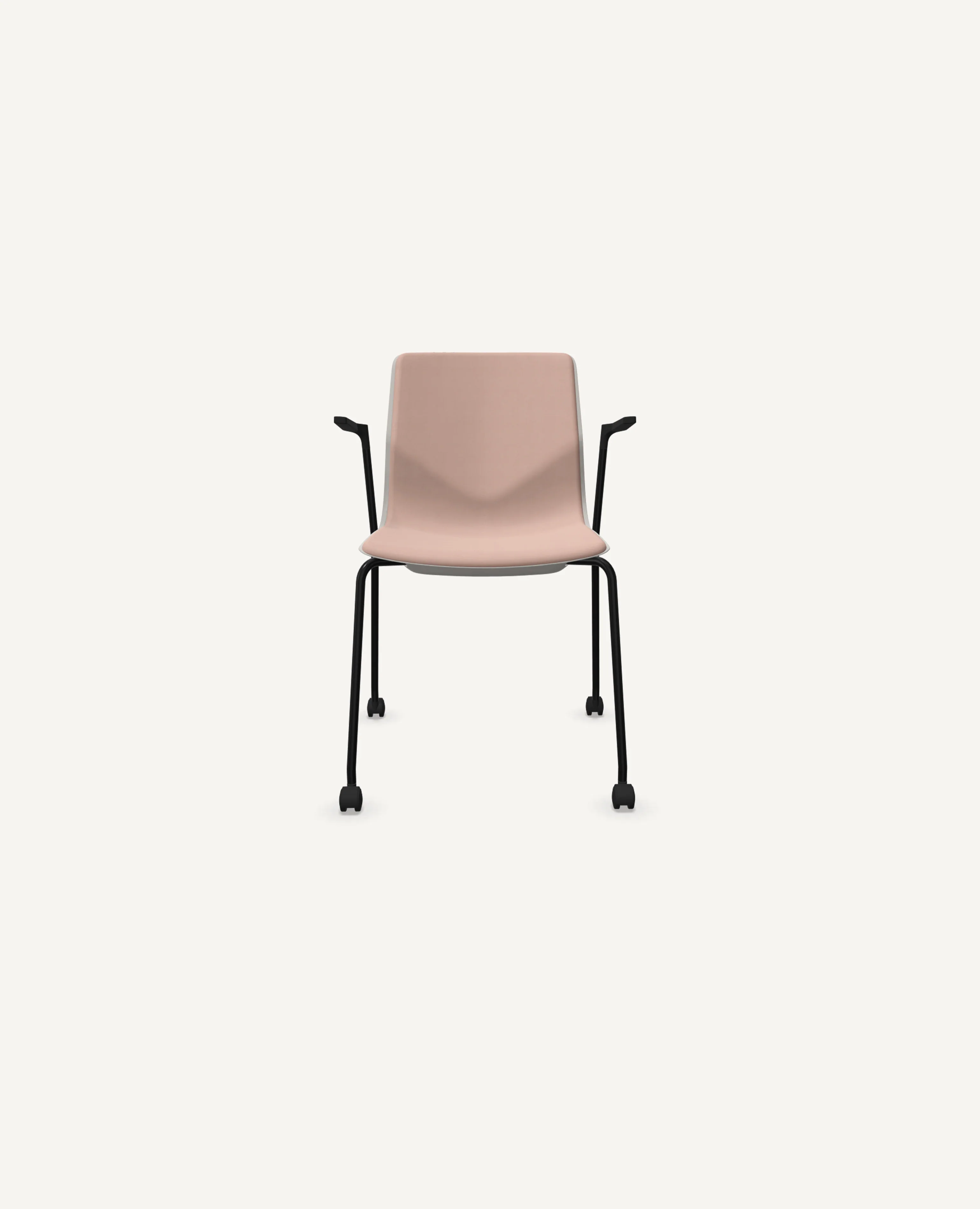 FourSureĀ® Chair, 4 Leg Base with Casters, Upholstered Interior - with Arms