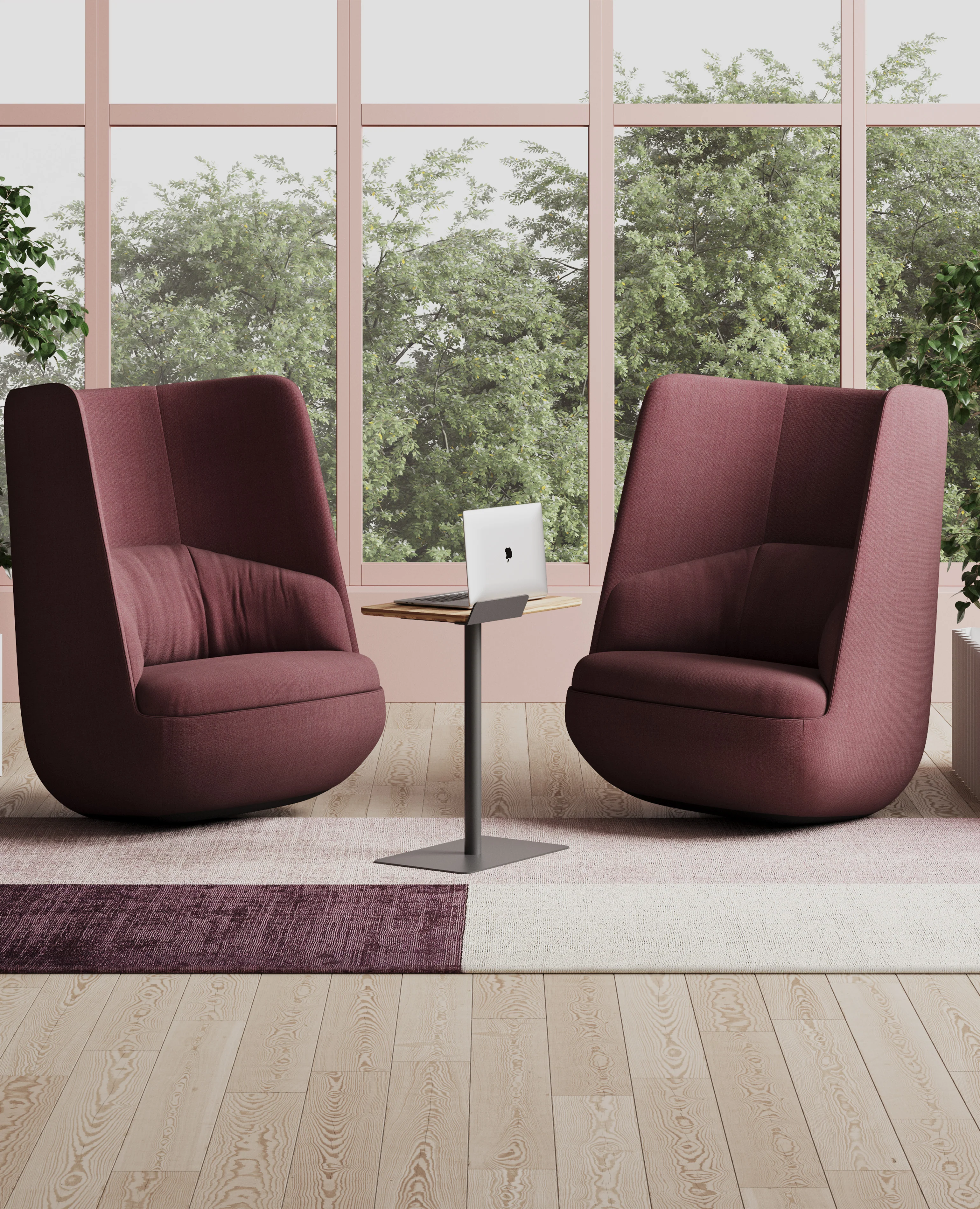 Gimbal Lounge Chair, Highback - Rocker Base - Image 2