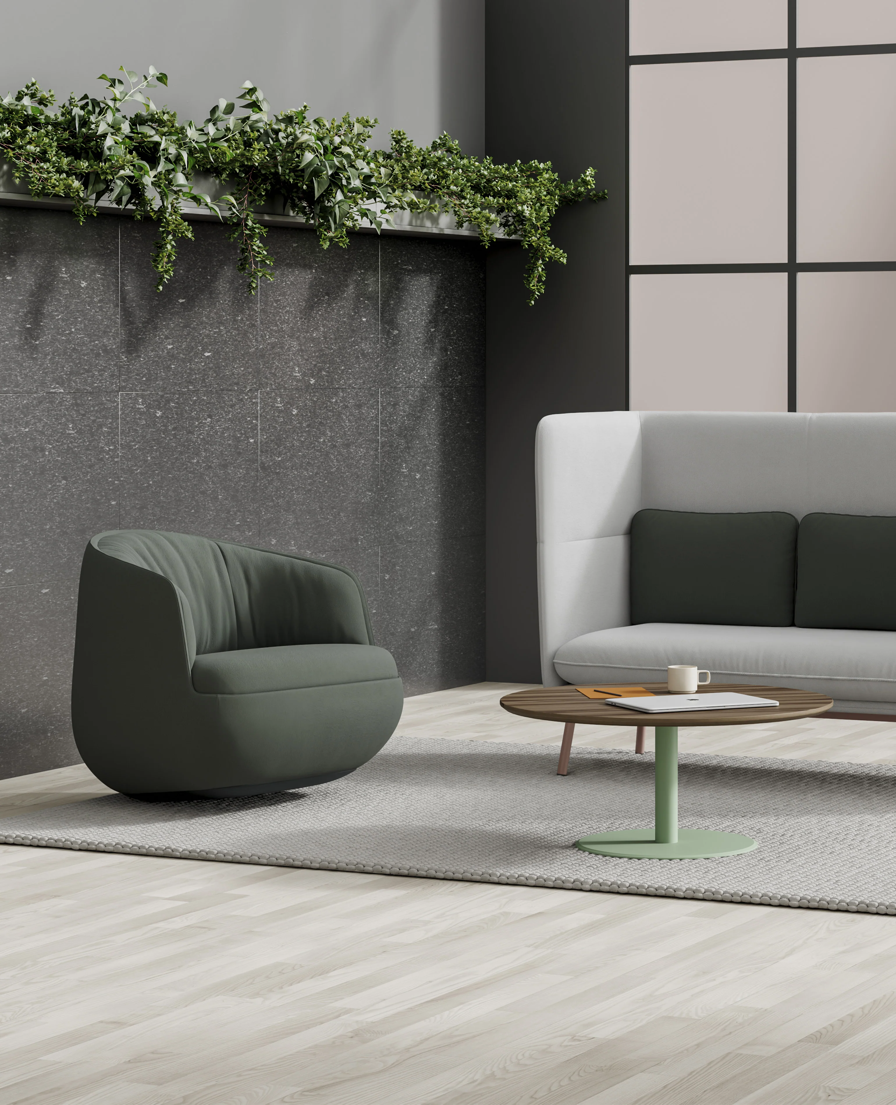Gimbal Lounge Chair, Lowback - Rocker Base - Image 2