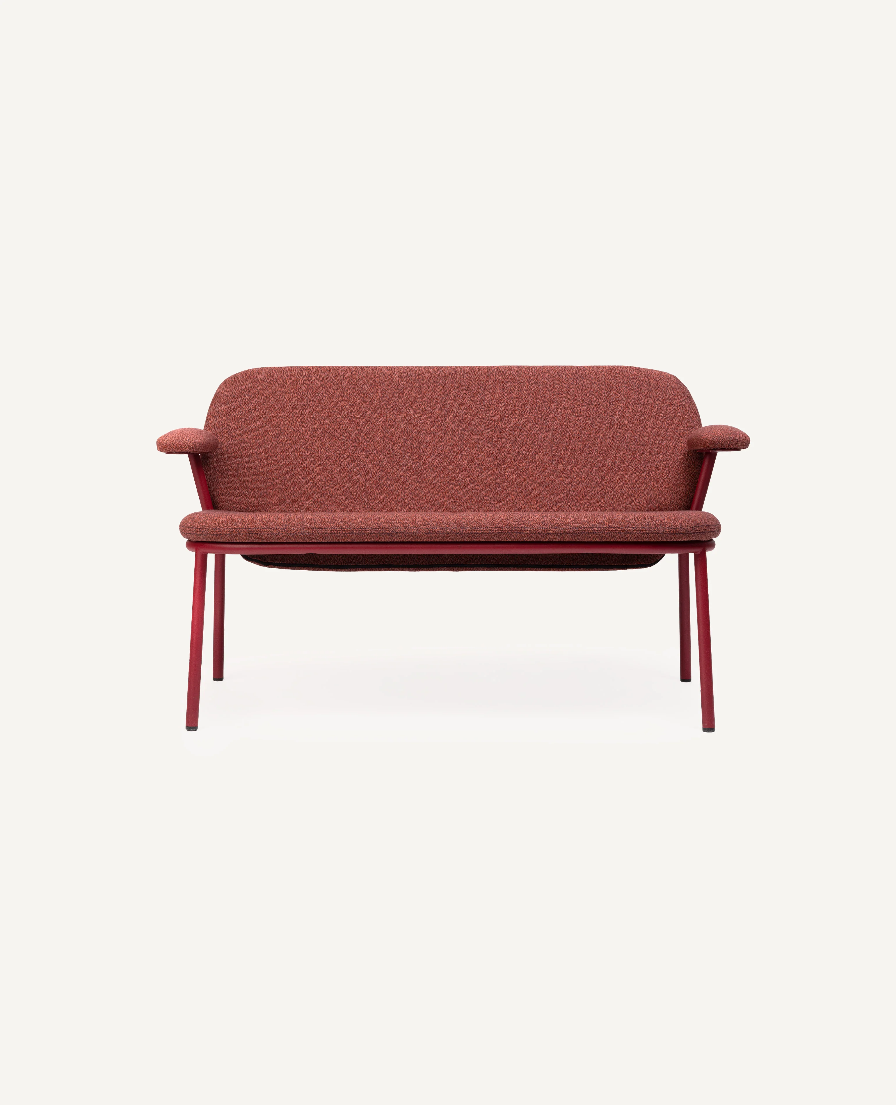 Lana Sofa with Arms, Two-Seat, Metal - Lowback