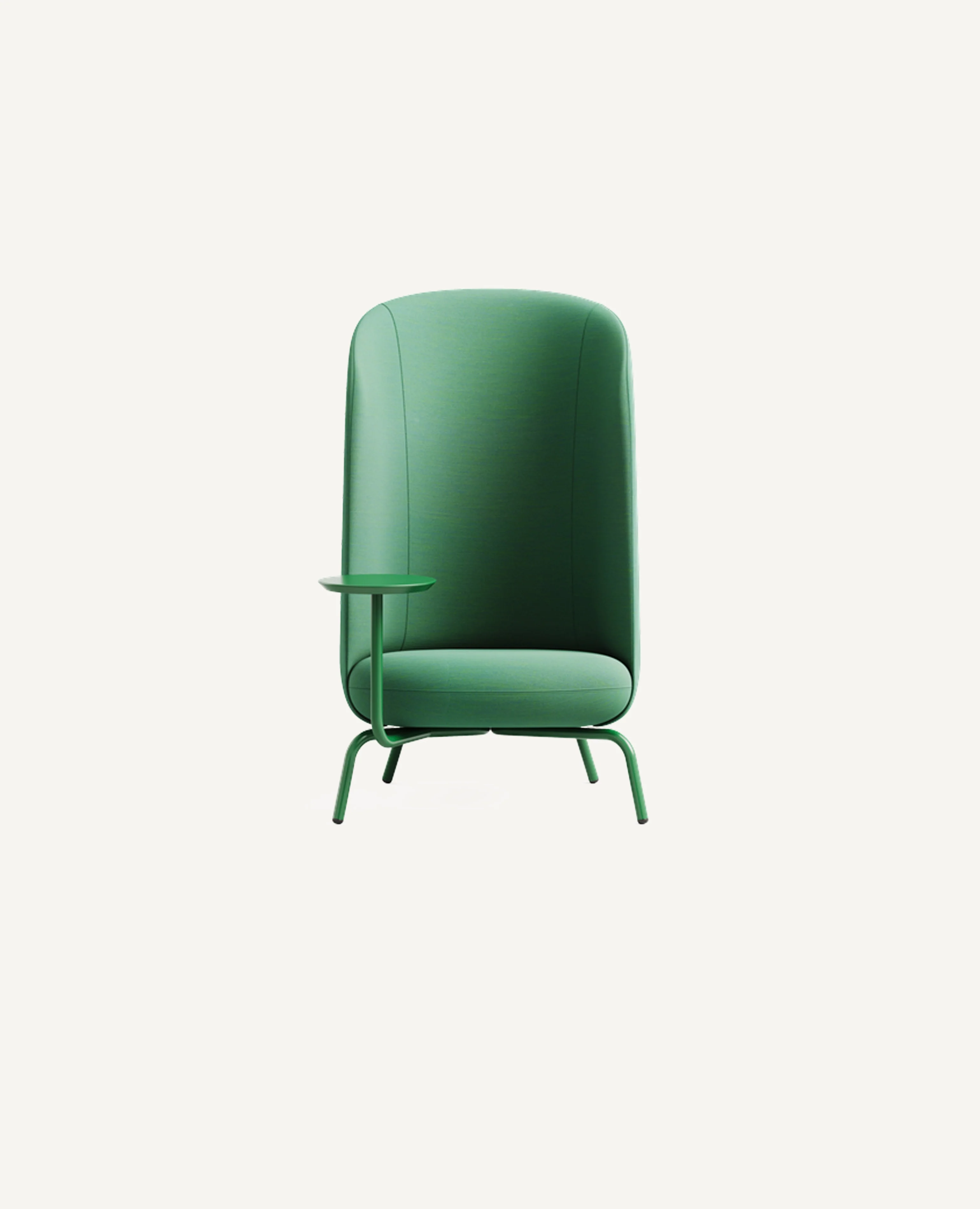 Nest Easy Lounge Chair XL, Metal Base - with Left Side Facing Table