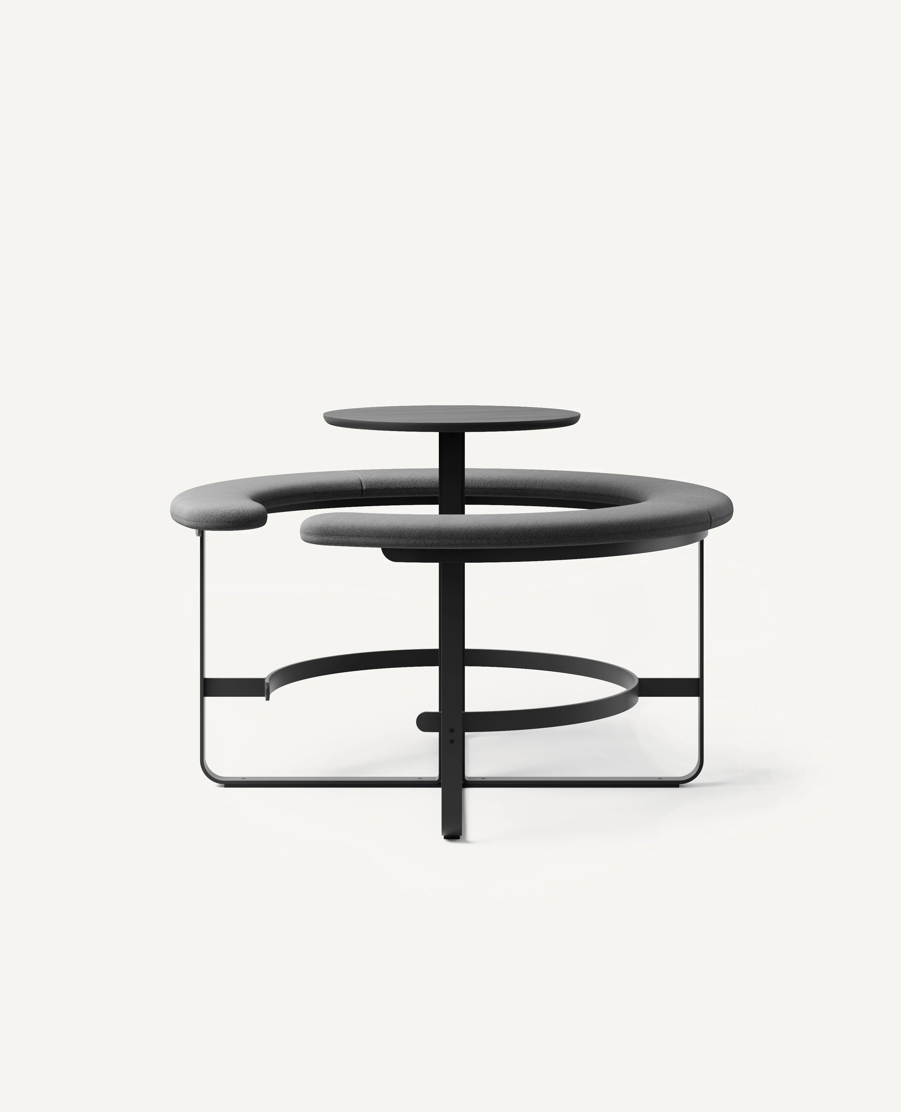 Picnic Round Bench Seating with Table, Bar Height - 59" Diameter
