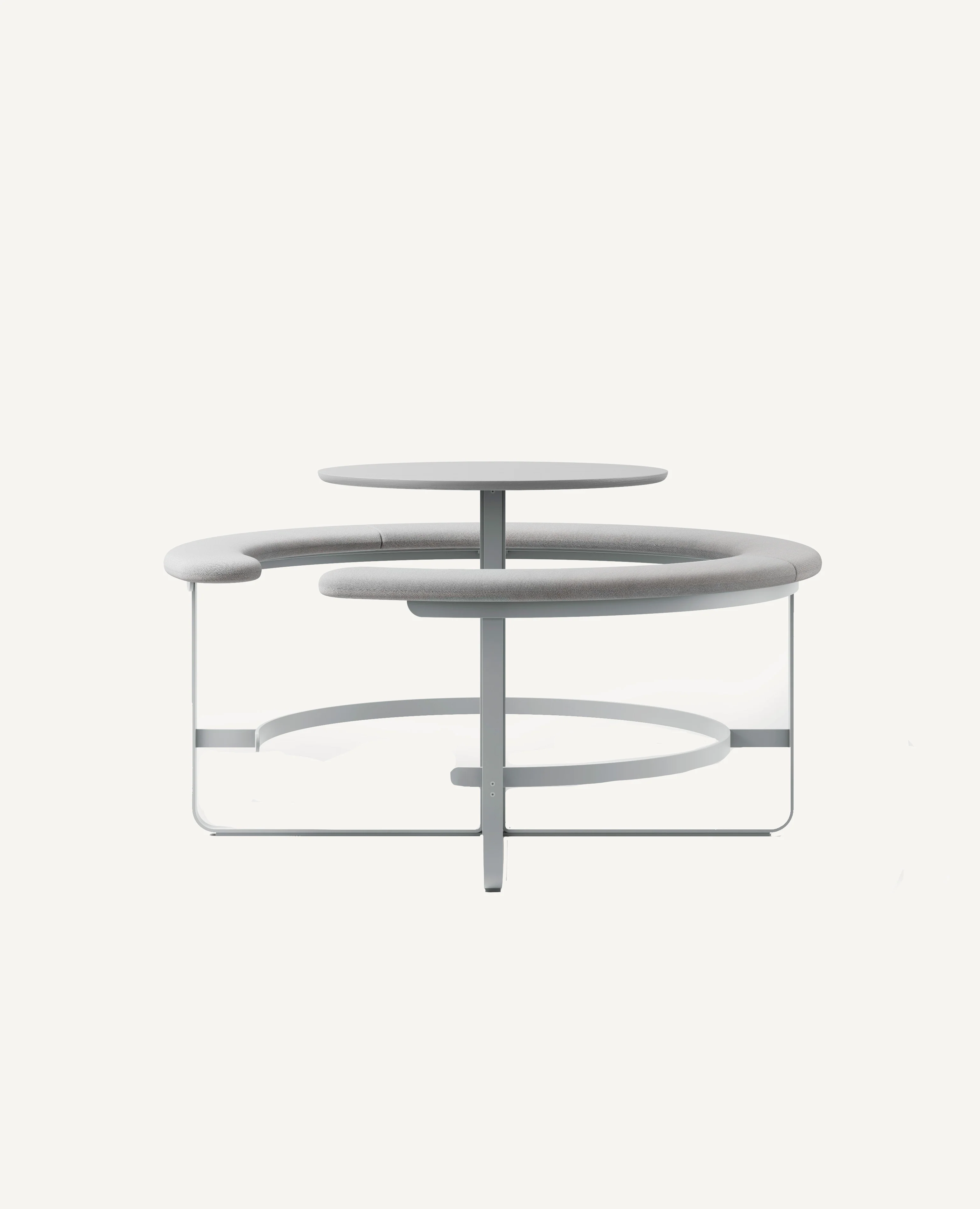 Picnic Round Bench Seating with Table, Bar Height - 71" Diameter