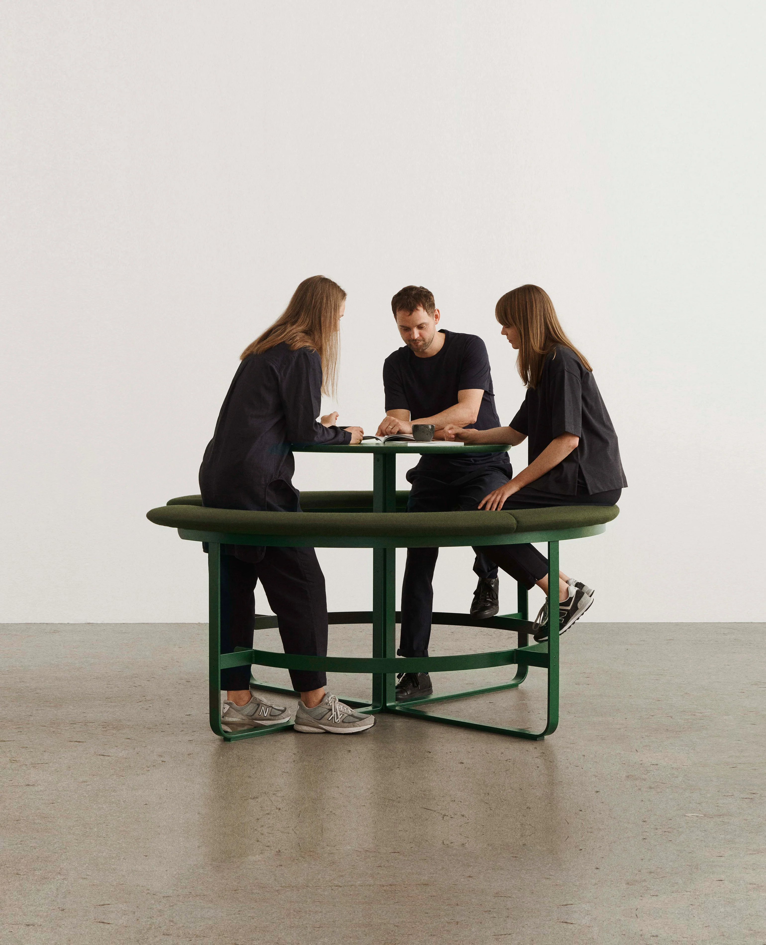 Picnic Round Bench Seating with Table, Bar Height - 71" Diameter - Image 2