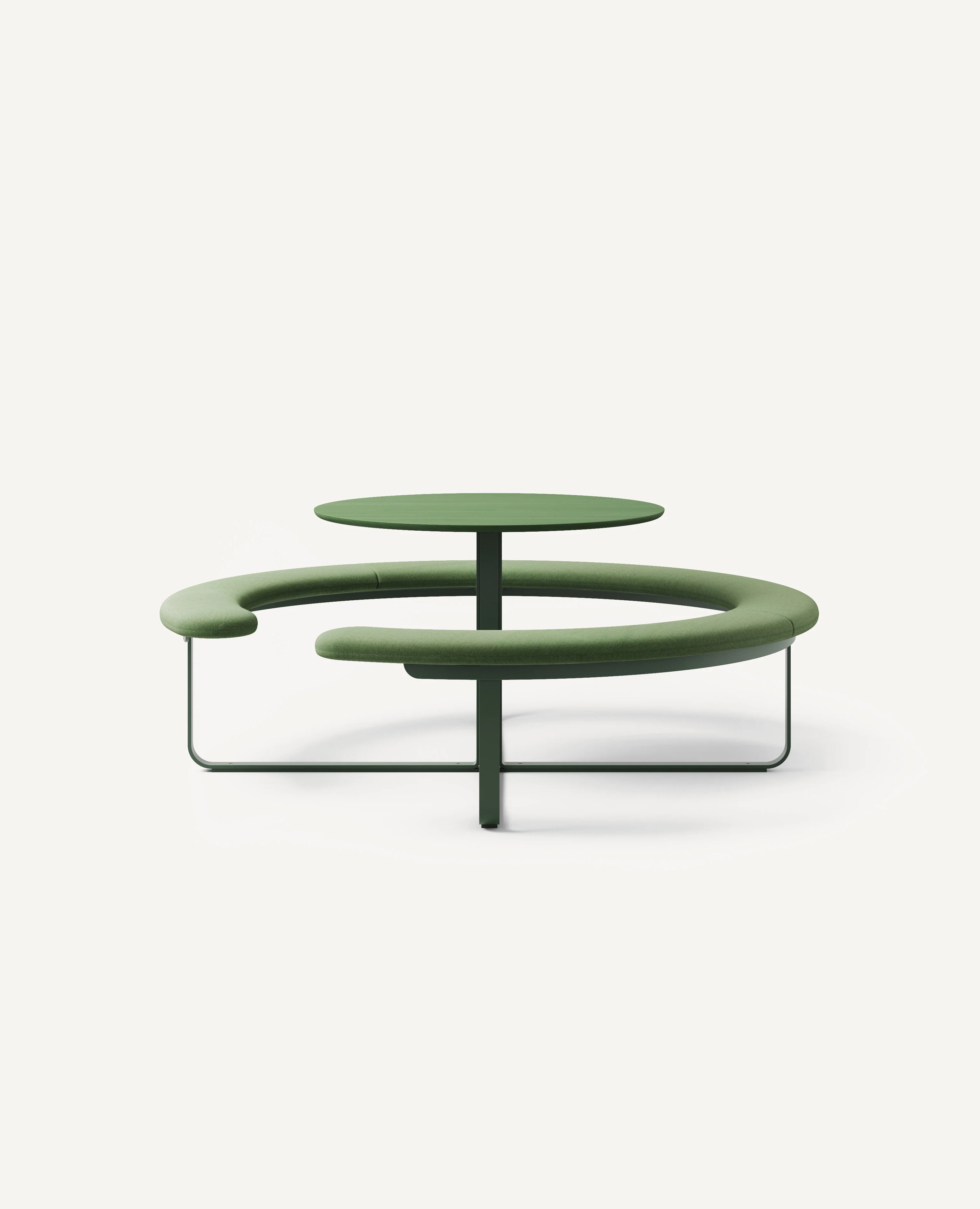 Picnic Round Bench Seating with Table, Standard Height - 71" Diameter
