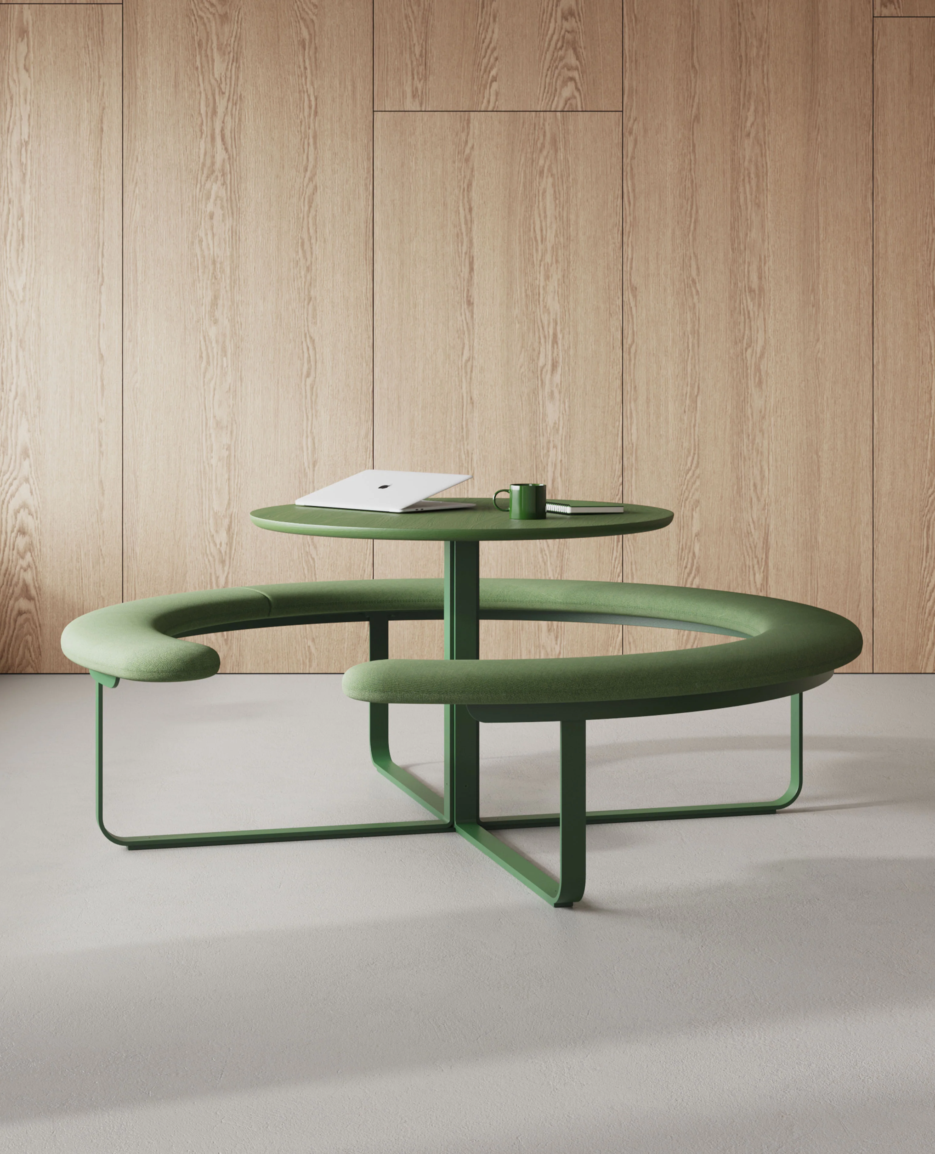 Picnic Round Bench Seating with Table, Standard Height - 71" Diameter - Image 2